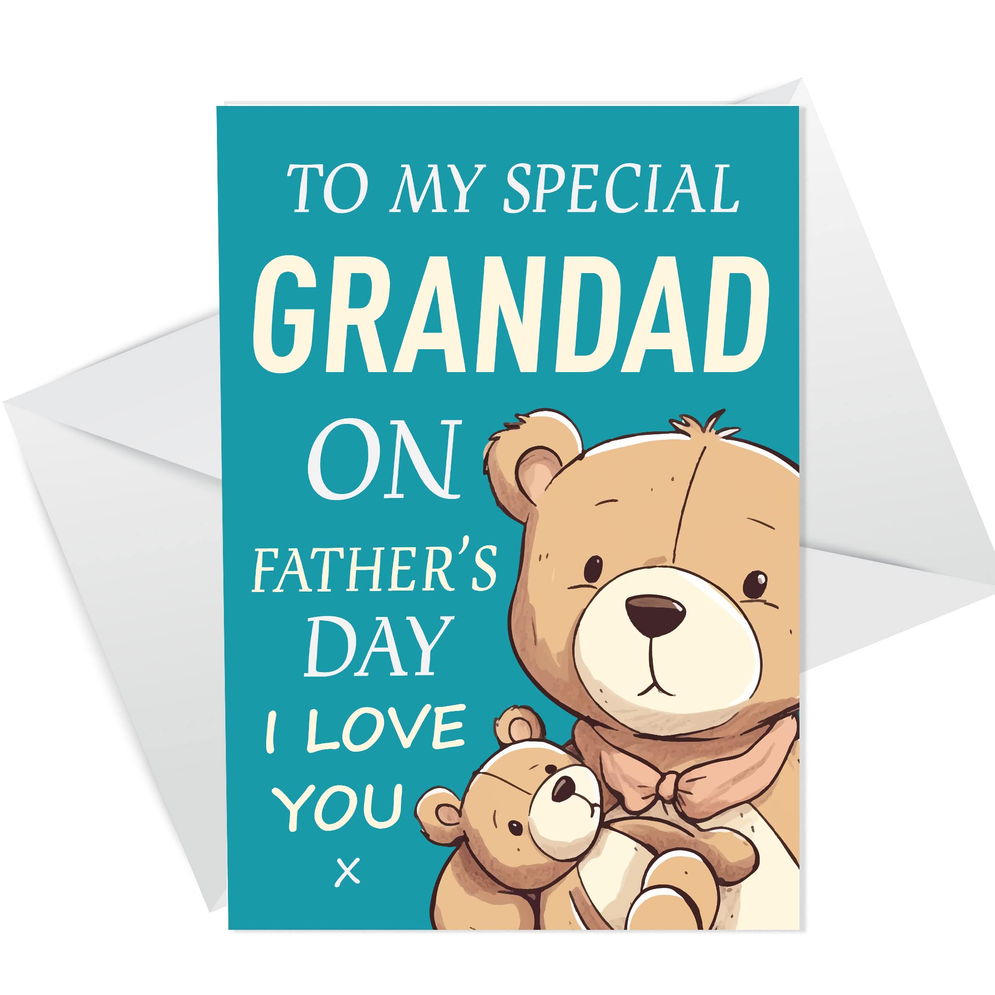 RED OCEAN Fathers Day Card For Grandad From Grandson Granddaughter Bear Grandad Card For Fathers Day