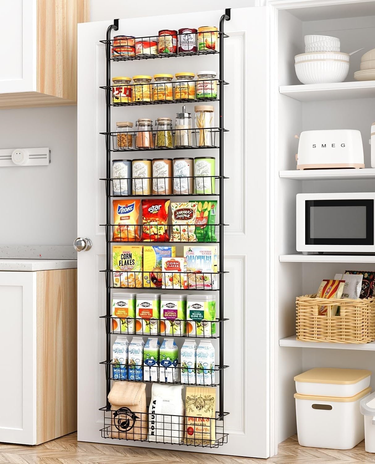 GGIU Over The Door Pantry Organizer Spice Rack