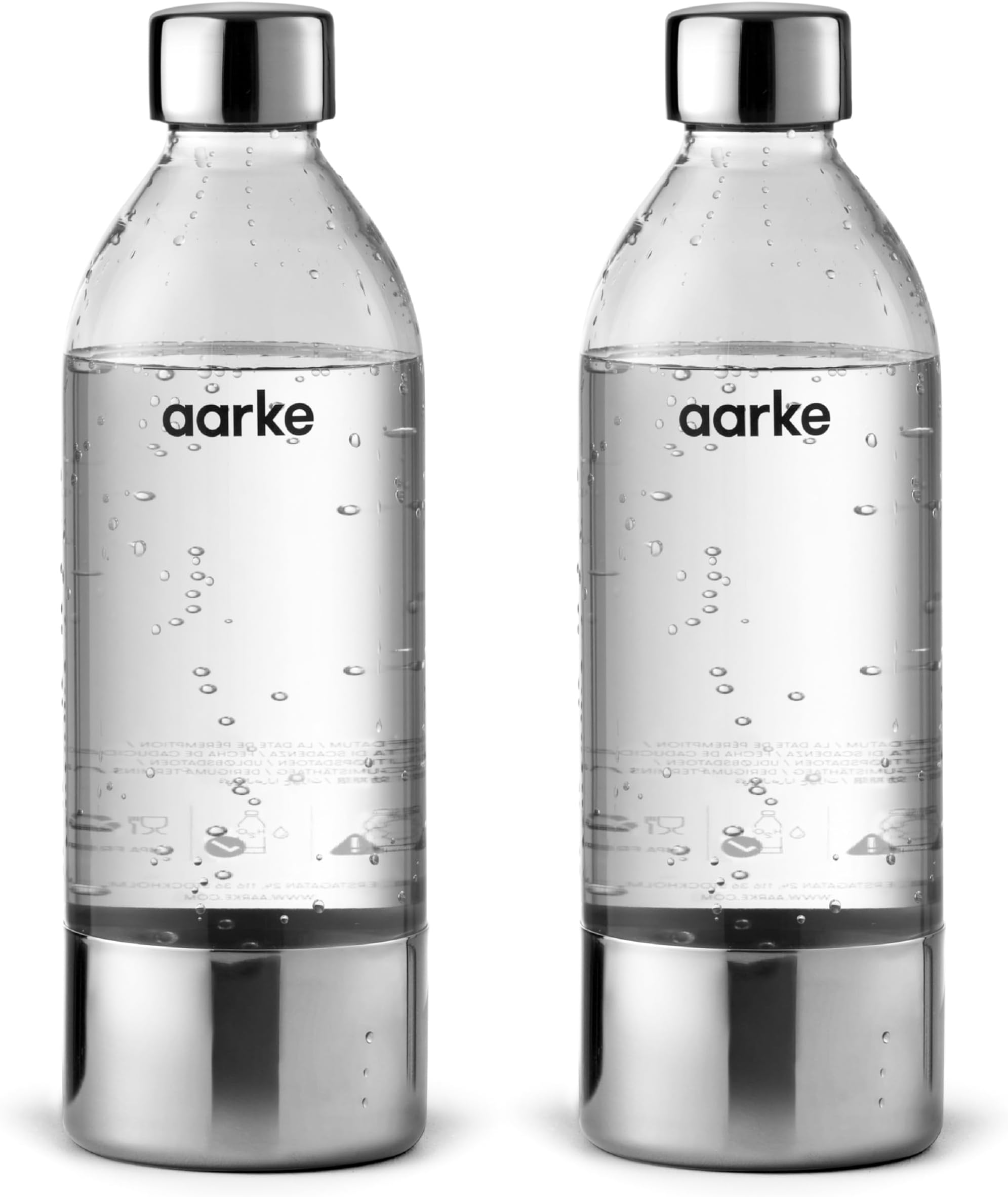 Extra PET Stainless Steel Reusable Bottle for Carbonator l, ll, and 3, BPA-Free and Non-Toxic, 1L (2-Pack)