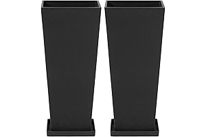 LA JOLIE MUSE Tall 28-Inch Rectangular Taper Planters with Shelf Insert (Set of 2)