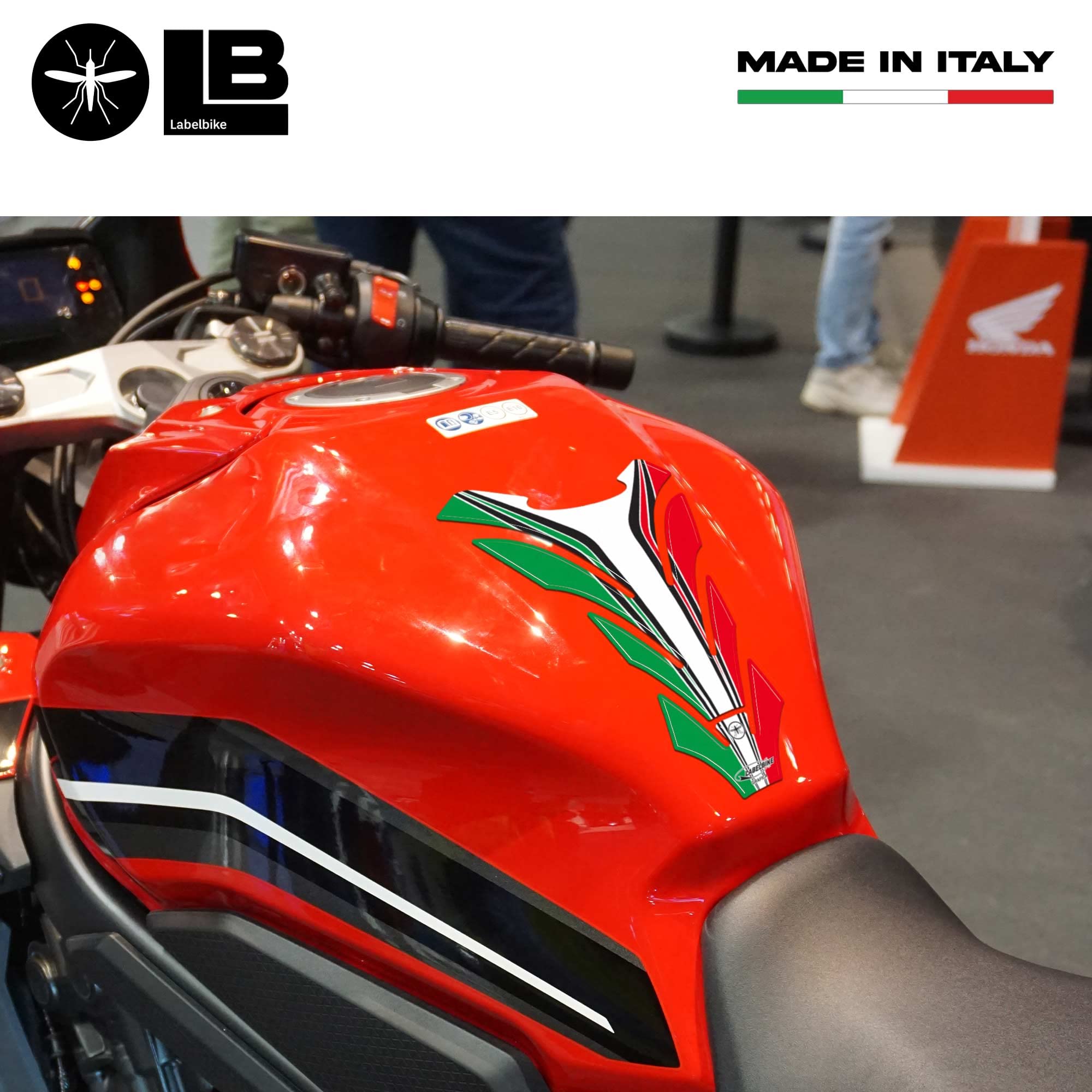 Labelbike 3D Aufkleber Motorrad Tankpad – UFO-Roboter Goldrake Grendizer, Harzbeschichtet