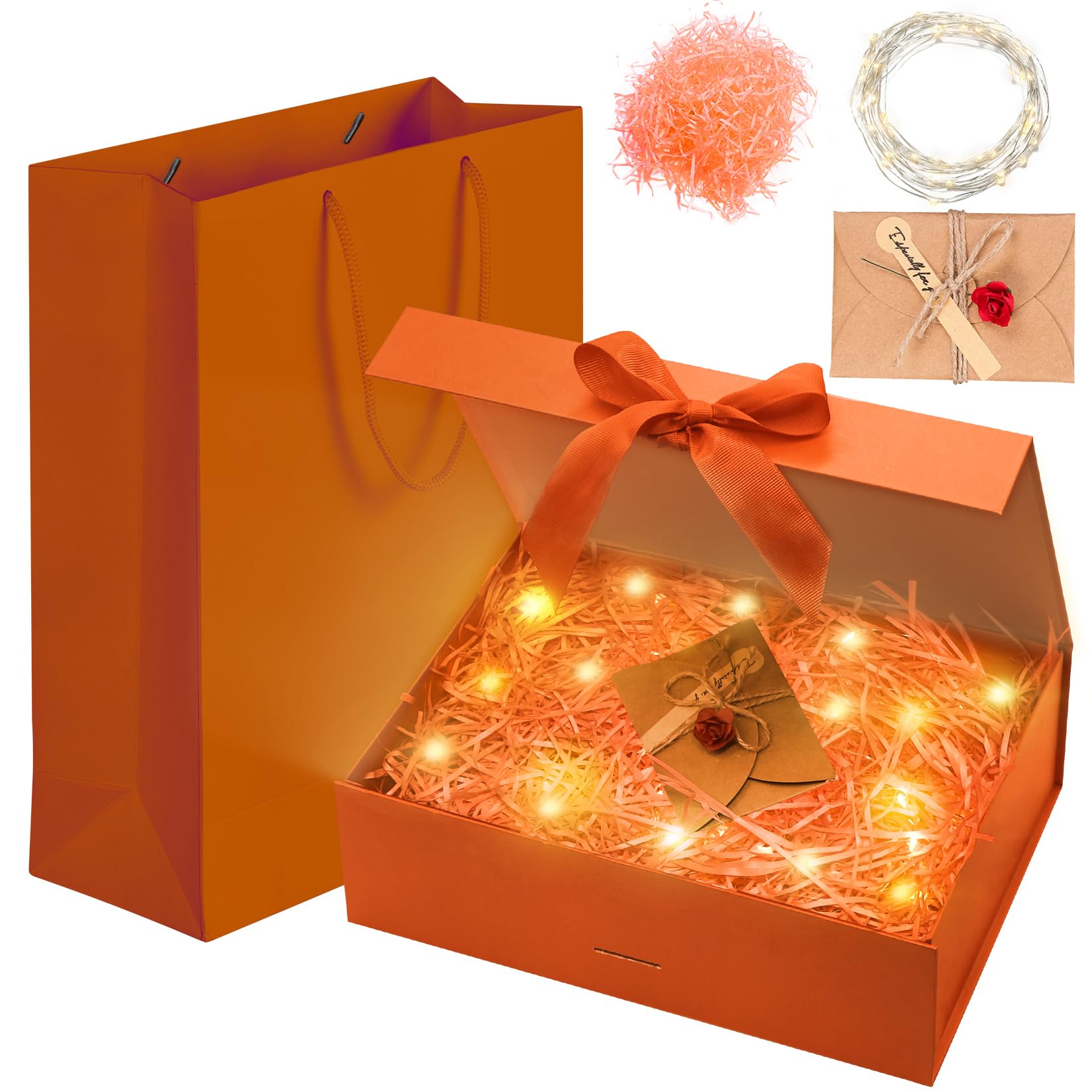 Scatole Regalo Magnetiche Grandi - Con Coperchio, 28x21x9.5cm, Per Compleanno, Natale, Matrimonio - Foto 7