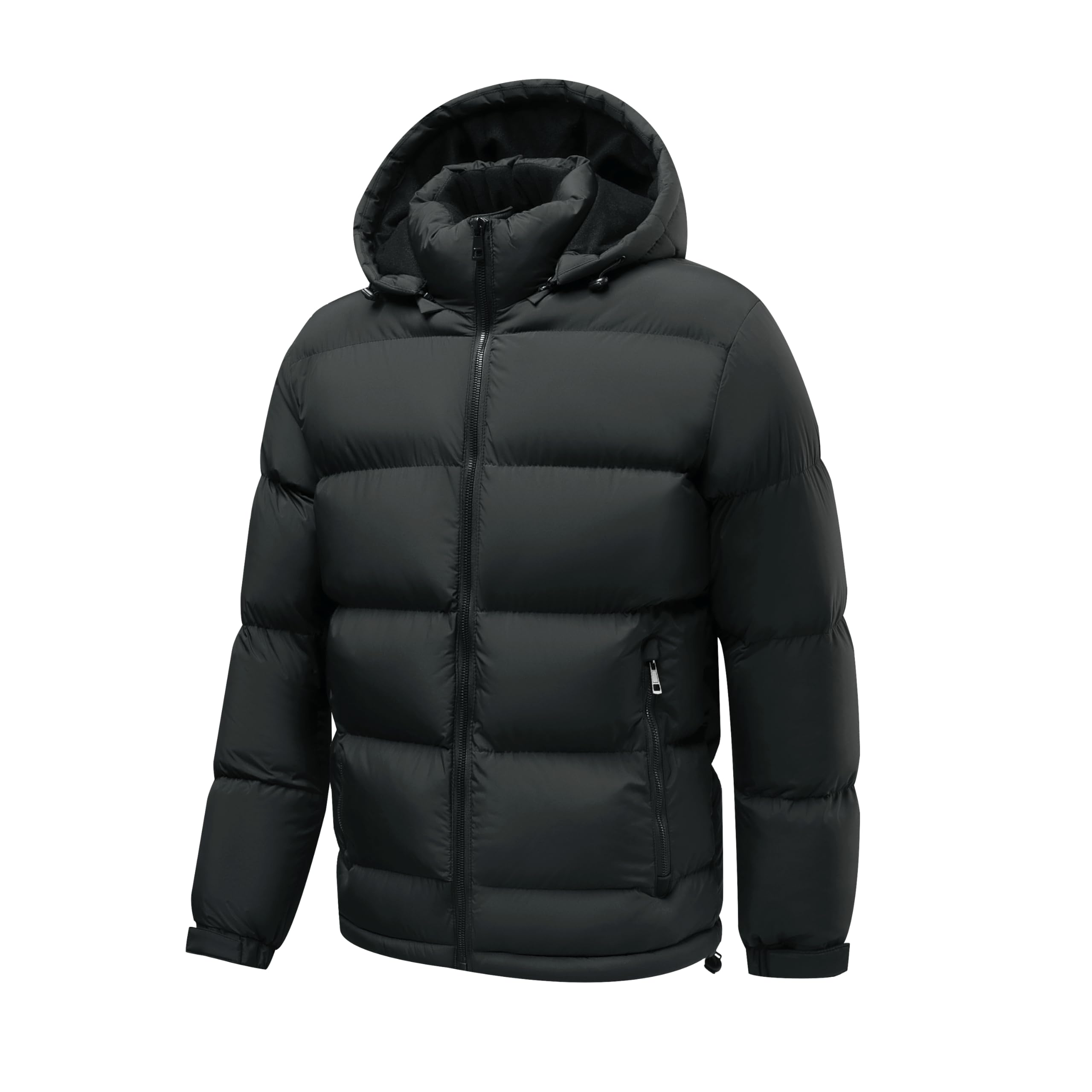 TONY BACKER Giacca Piumino Uomo Invernale Tinta Unita Cappuccio Rimovibile 2803