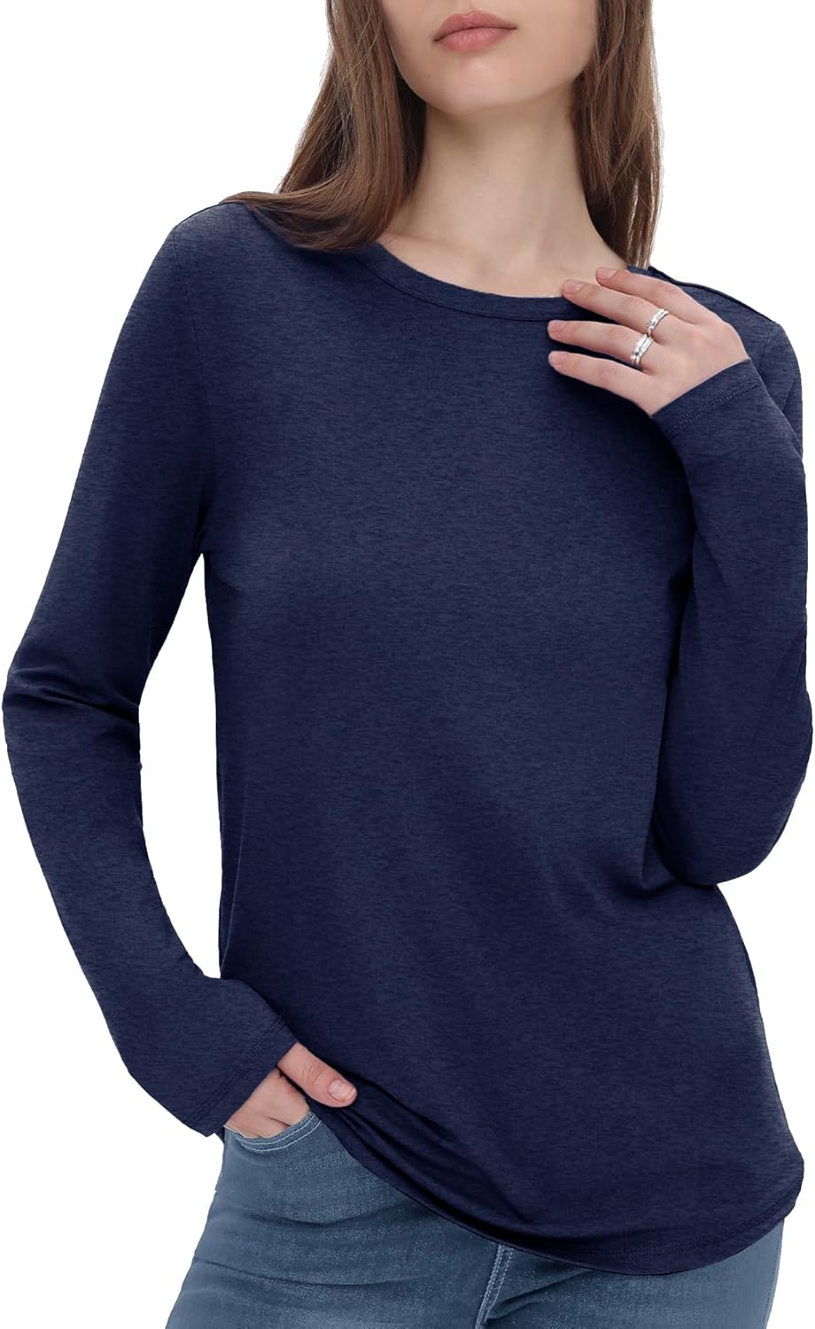 GAYHAY Long Sleeve Shirts for Women - Fall Winter Clothes Crew Neck Casual Tops Loose Fit Tees Fashion Outfits 2025
