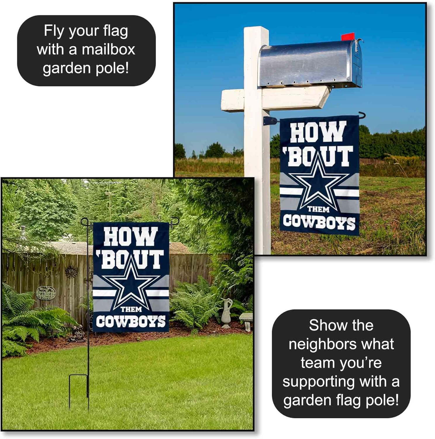 WinCraft Dallas Cowboys How Bout Them Cowboys Yard Garden Banner Flag - Image 4