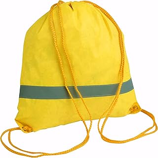 CLOTHING Sacca Zaino in Poliestere con Striscia Riflettente Catarifrangente Zainetto Coulisse Chiusura a Strozzo Ideale per Sport, Palestra e Tempo Libero Alta visibilità di Notte