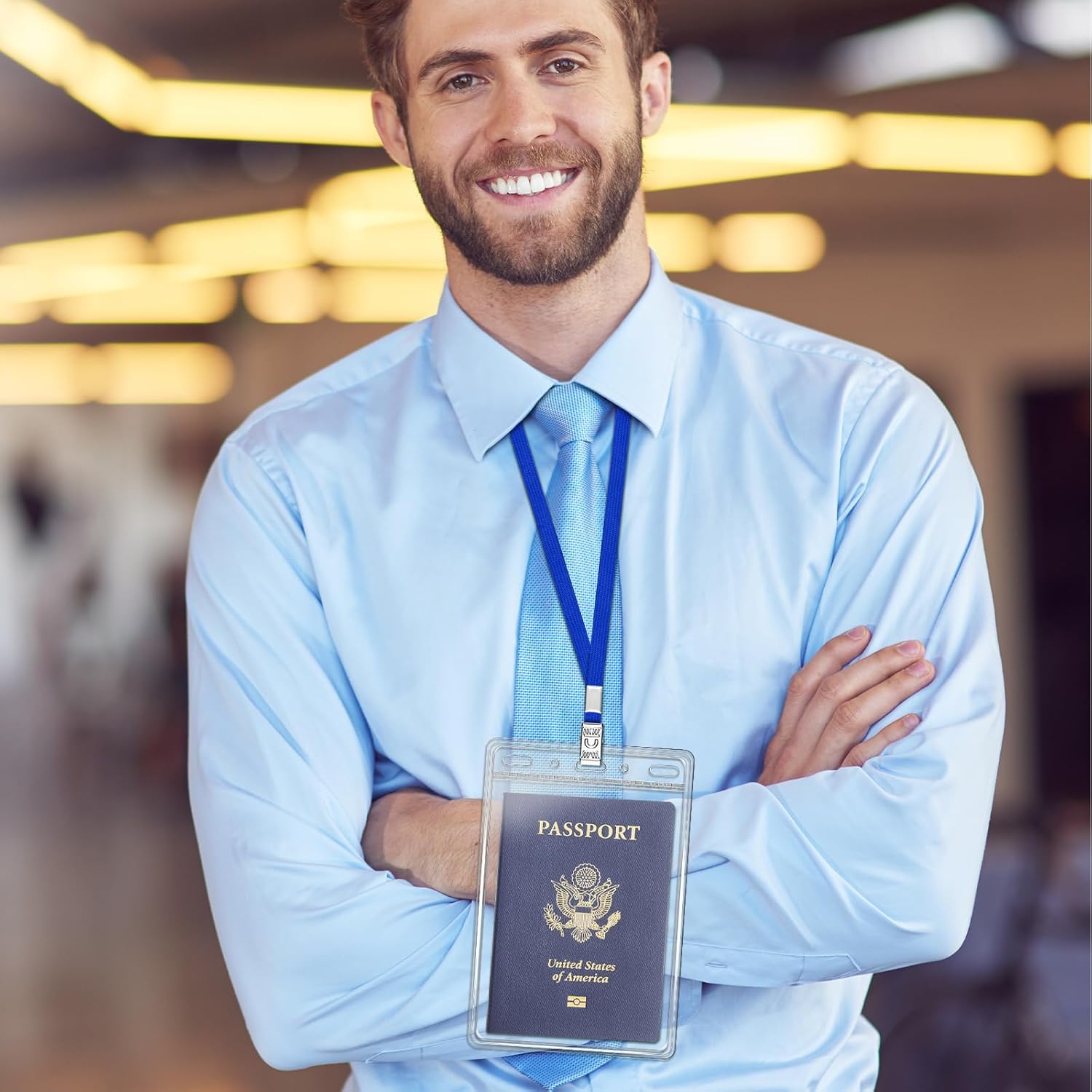 200 Pack Clear Plastic Passport Identification Card Holders, 4x6 Inch Vertical No Zipper Plastic Name Badge ID Card Holders