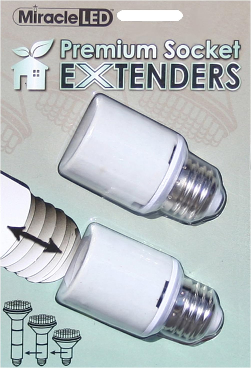 Miracle LED 605150 U.L. Listed Socket Extenders for LED Bulb, White