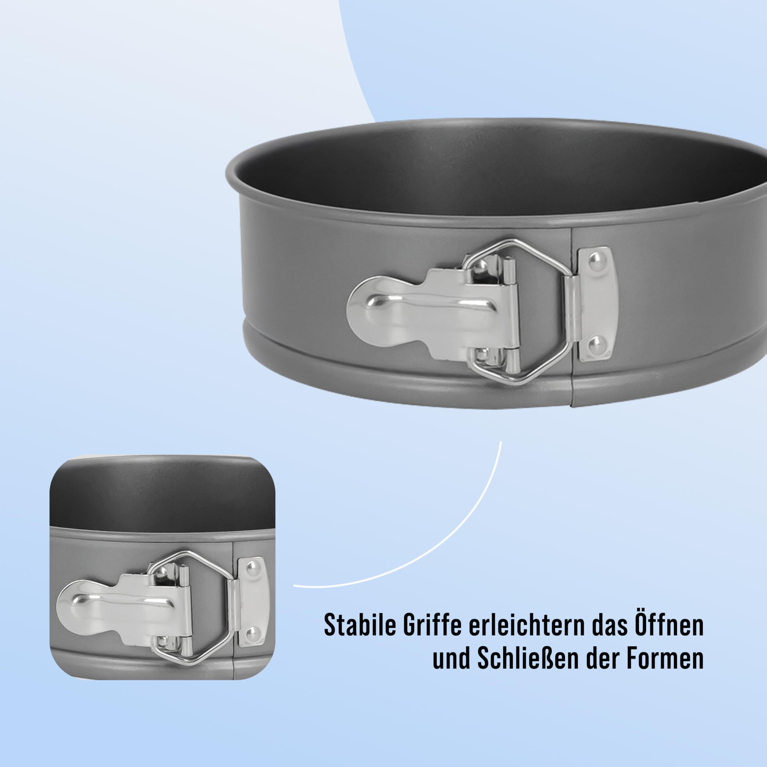 Alpina Set 3 Stampi Per Torte 26 Cm – Fondo Tubolare E Piatto, Antiaderente
