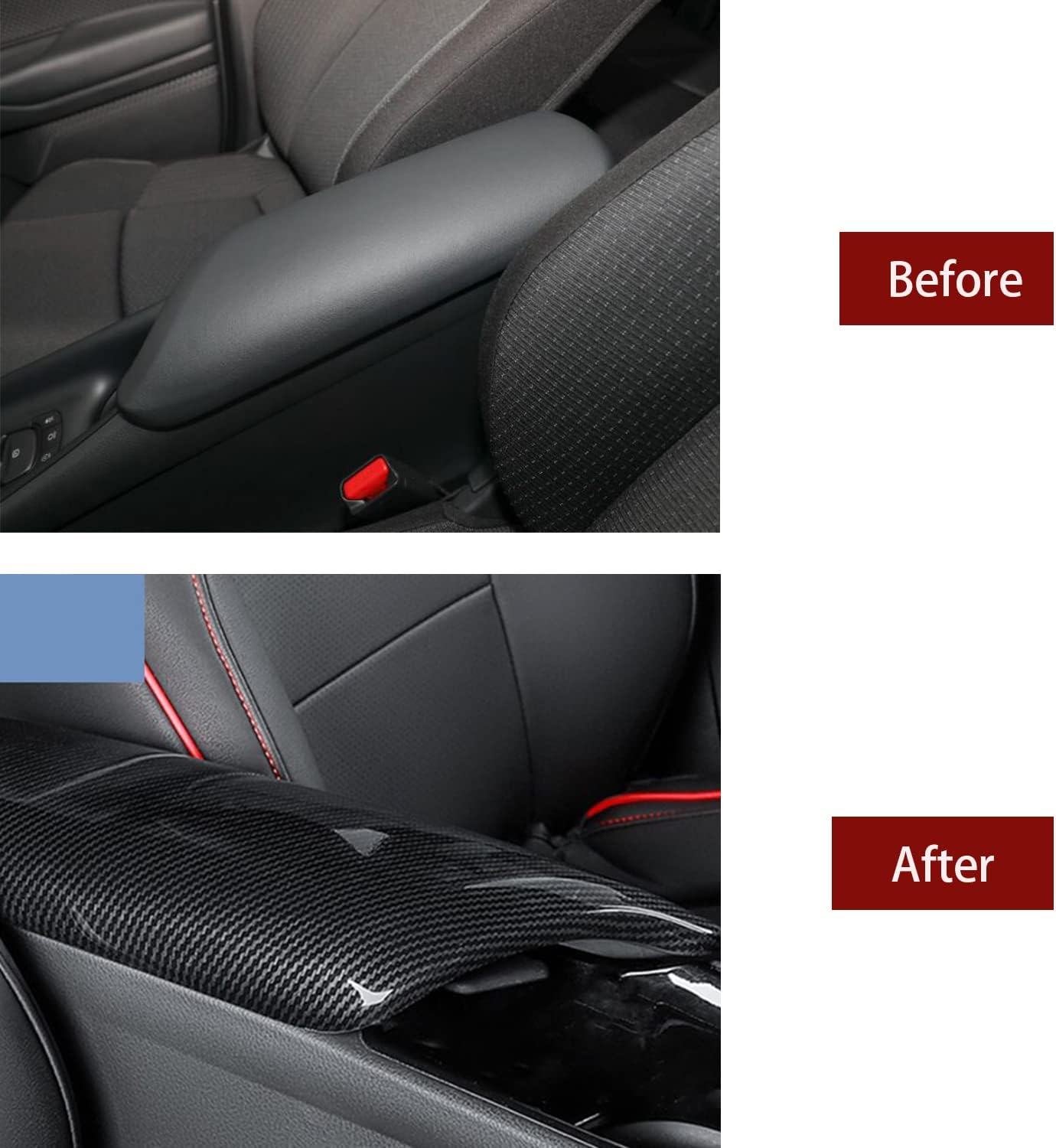 Car Accessories for Toyota CHR C-HR 2018 2019 2020 2021 2022 Interior Center Console Armrest Box Cover Trim ABS Carbon Fiber Color