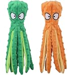 CPYOSN Jouets pour chiens Squeaky Octopus - Pas de jouets de chien en peluche farcie pour les dents de chiots, des jouets interactifs durables pour les chiens pour petits, moyens et grands entraînement et réduire l'ennui, paquet de 2