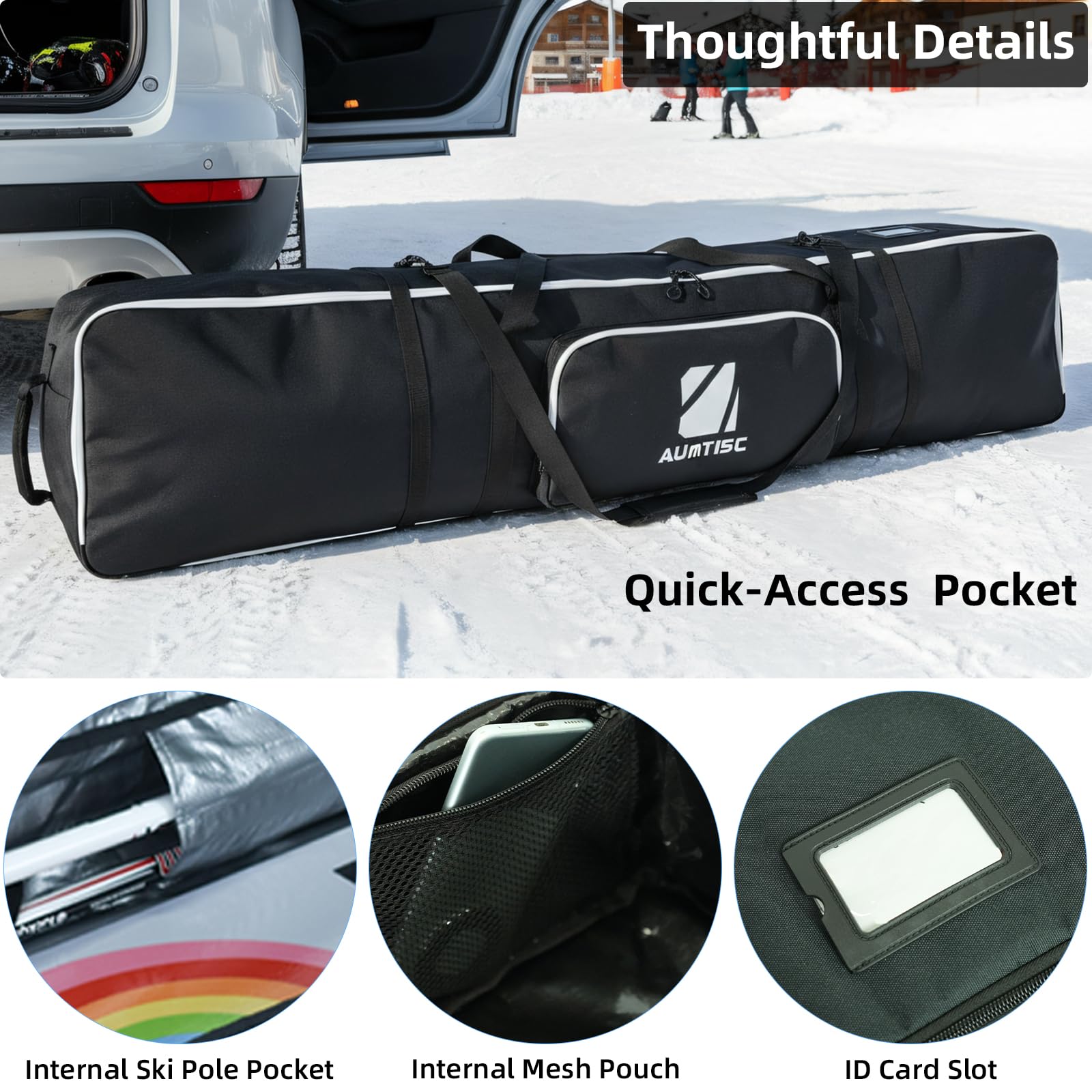 AUMTISC Bolsa de viaje para snowboard impermeable 155 cm azul