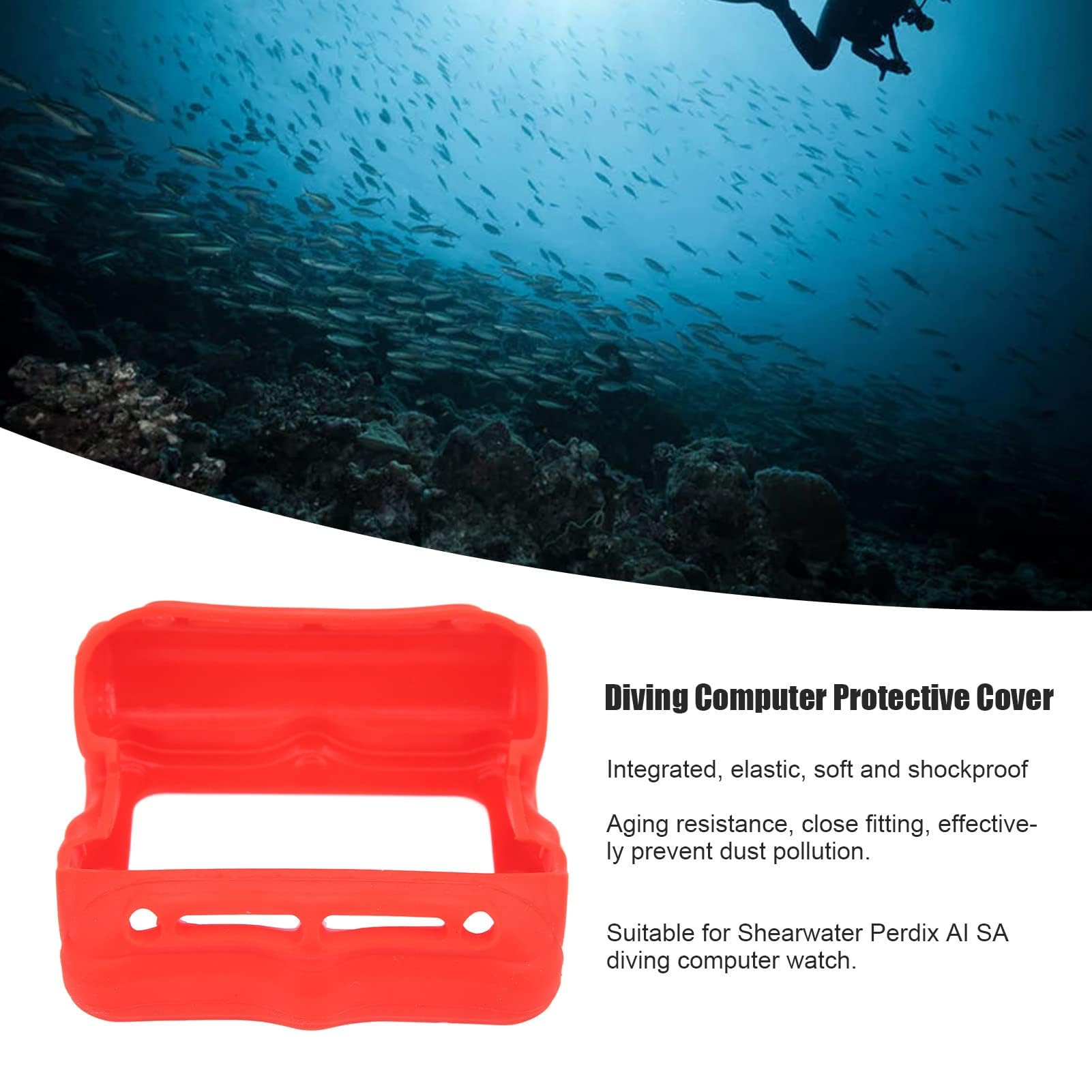 Alomejor Housse de Protection de Plongée sous-Marine Montre D'ordinateur de Plongée Manchon de Protection en Silicone pour Shearwater Perdix