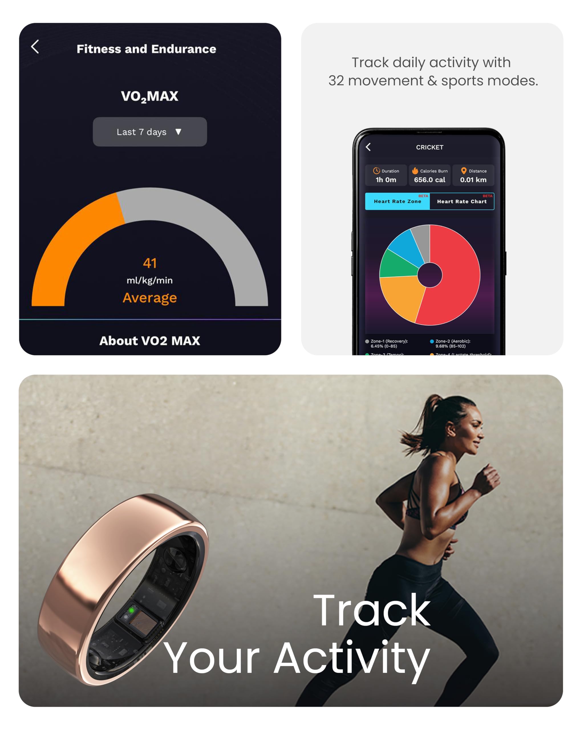 aabo Smart Ring for Men Women |Fitness Tracker Ring| Titanium Design| Sleep Tracker| Easy Connectivity | No App Subscription Required | Water Resistant | Upto 7-Day Battery Life| (Size 7, Silver) 4