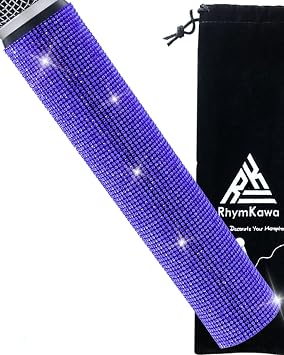 Rhinestone Microphone Sleeve for Shuer Wireless Mic SM58, Beta58A, Beta87A, SM86, PG58 Handle Cover Replacement, Royal Blue Bling on Party, Tours, TV Shows Mic NOT Included