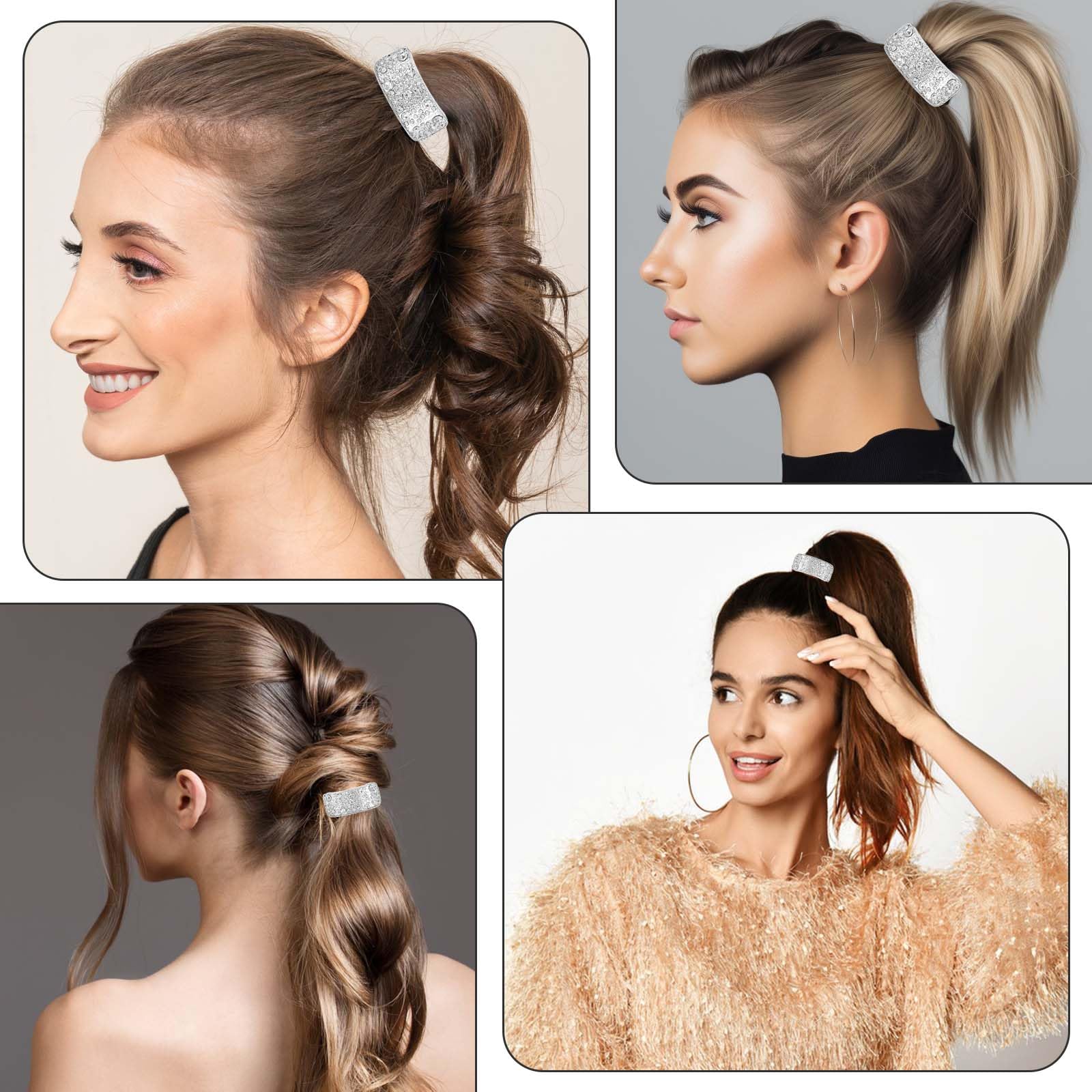 Fascia Per Capelli Larga Con Cristalli E Strass – Cerchietto Elasticizzato Antiscivolo Per Donne E Ragazze – Accessorio Glitter Per Festa, Matrimonio, Uso Quotidiano