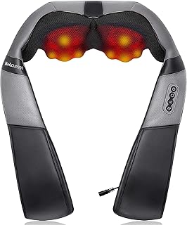 Medcursor Neck Back Massager with Heat, Electric Shiatsu Back Massage Device, Portable Deep Tissue 3D Kneading Pillow for Muscle Pain Relief, Home, Office, Car Use - Ideal Gifts
