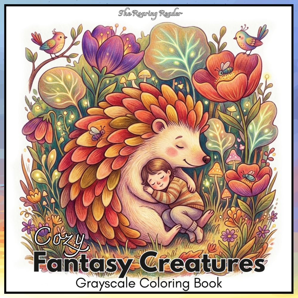 Cozy Fantasy Creatures Grayscale Coloring Book: Featuring 52 Heartwarming Designs of Cute Magical Creatures, Gentle Companions, and Peaceful Fantasy ... (Magical Creatures and Fantasy Adventures)