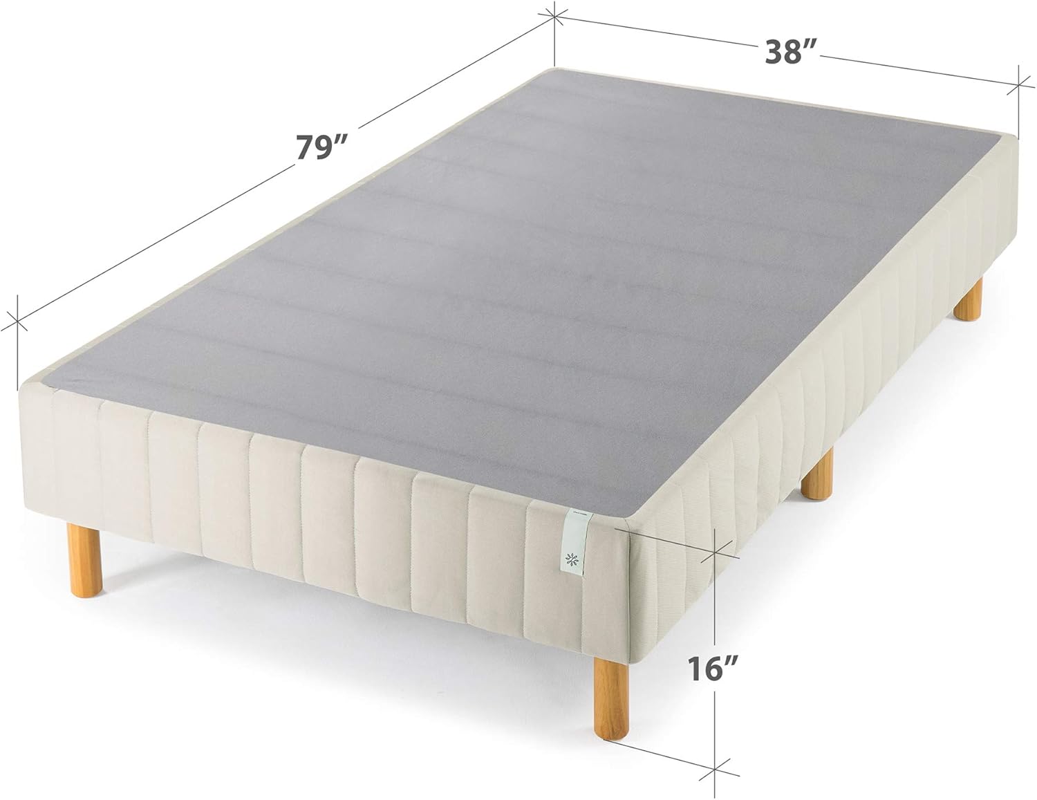 Zinus Good Design Award Winner Justina Metal Mattress Foundation, 16 Inch Platform Bed, No Box Spring Needed, Twin XL, Beige