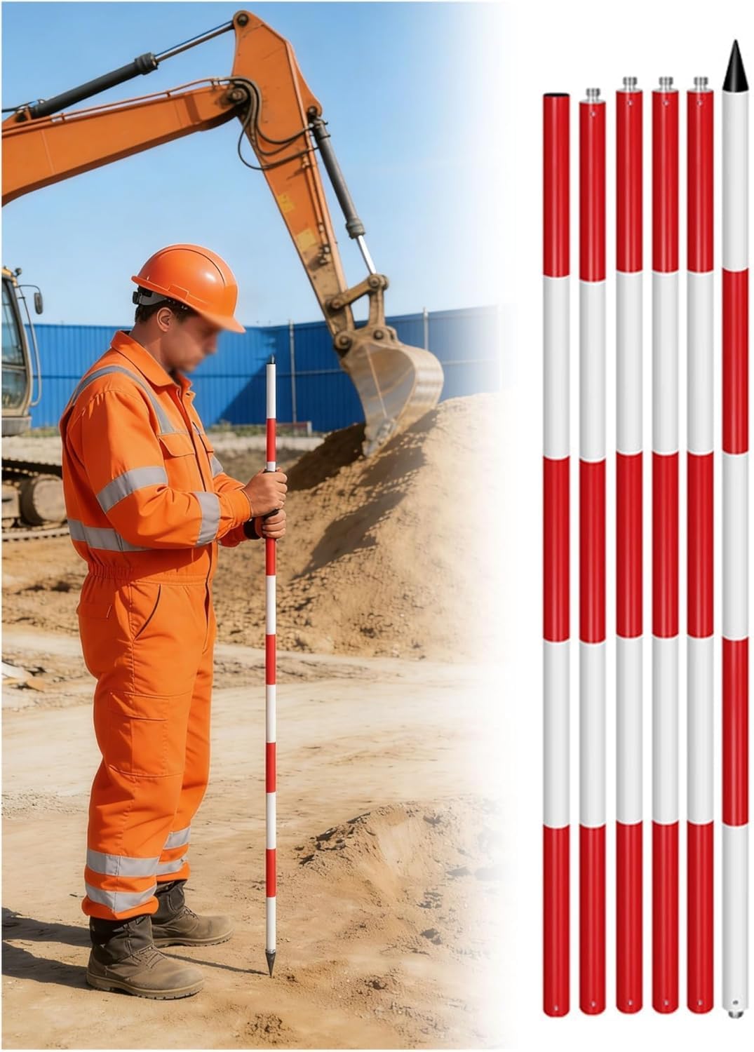 VUIKLCty Survey Prism Pole For Tunnel Subway Mine & Construction Monitoring