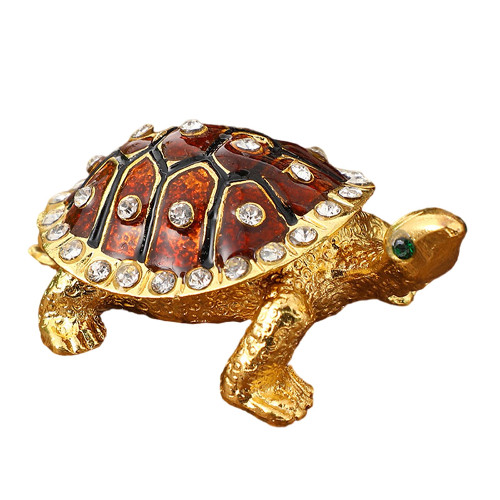Mekalero Brown. Ornate Turtles Shape Metal Jewelry Case Decorative Homes Accent Storage Solution With Secure Closure Vintage Turtles Jewelry Box