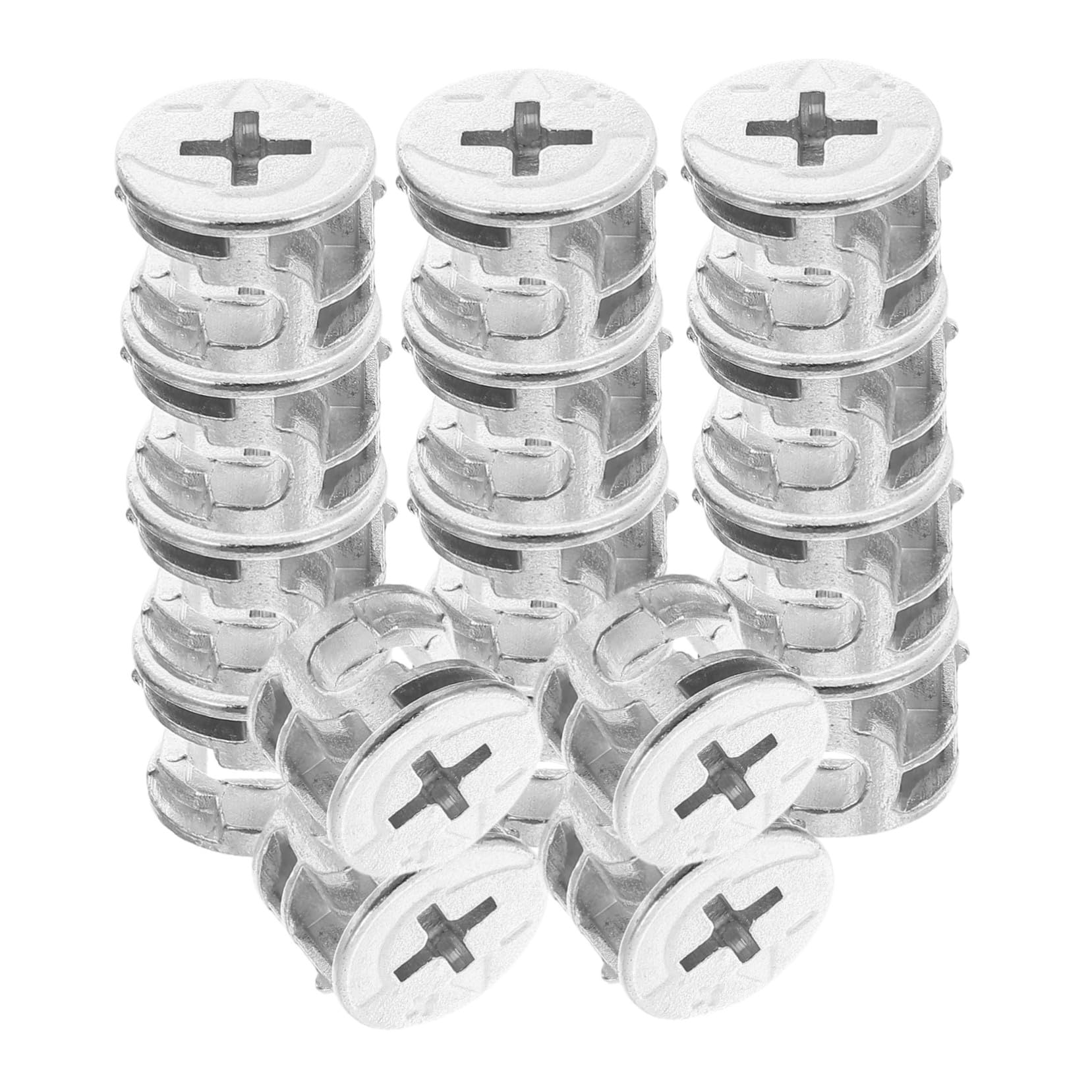 PRETYZOOM 100 Teiliges Möbelverbinder aus Metall Nickelbeschichtete Cam Locks und Schrauben Robuste Exzenter Verbindungselemente für Schrank Kleiderschrank und Tisch Unsichtbare