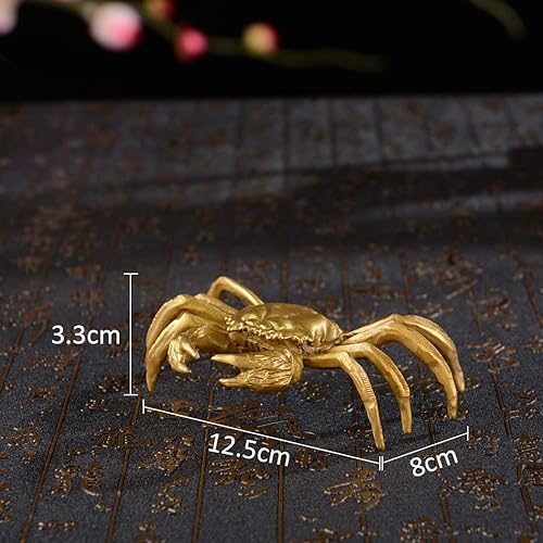 Miniatura 2 de Oro latón lindo cangrejo estatua hogar escritorio decoración colección regalo ZD132