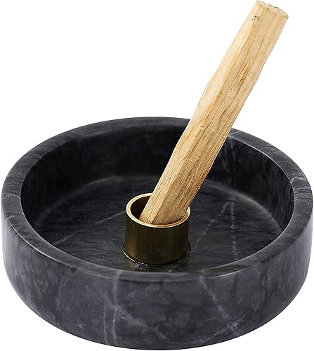 Miniatura 8 de Soporte Palo Santo, quemador de incienso de mármol natural para palitos de Palo Santo, hecho a mano, madera de palo de incienso (negro natural)