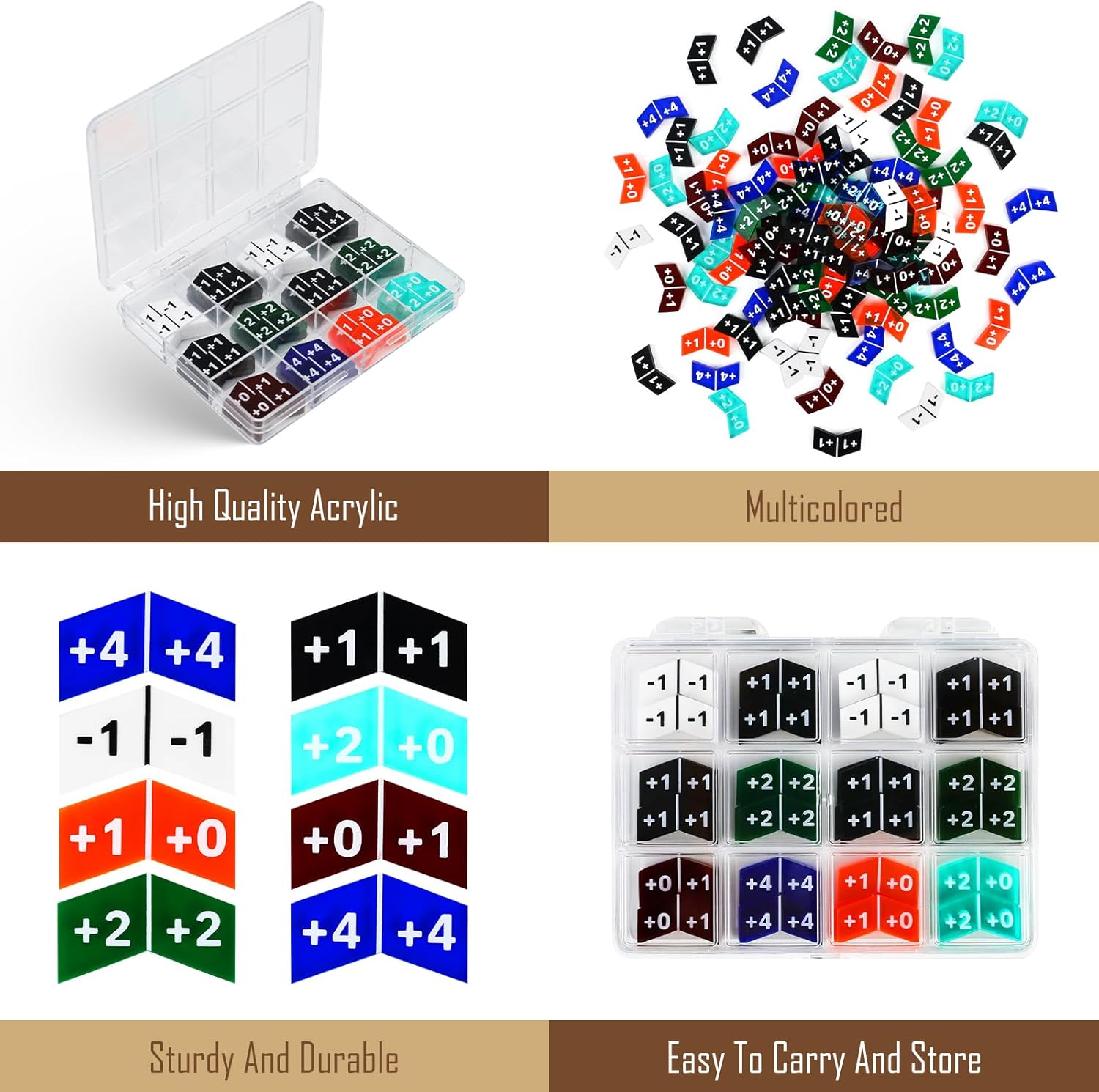 60PCS MTG Buff Abilities Counters Tokens with Box for Magic The Gatering, Colored Creature Stats or Loyalty Counters for MTG CCG TCG Card Gaming Accessories