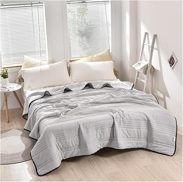 Cooling Comforter for Hot Sleepers, Cold Touch Fabric Absorb Heat, Double-Sided Cool Silk Cooling Blanket, Soft Lightweight and Breathable Summer Quilt Gray,39x59in