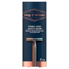 King C Gillette Double Edge Safety Razor for Men 5 Platinum Coated Double Edge Razor Blades Gifts for