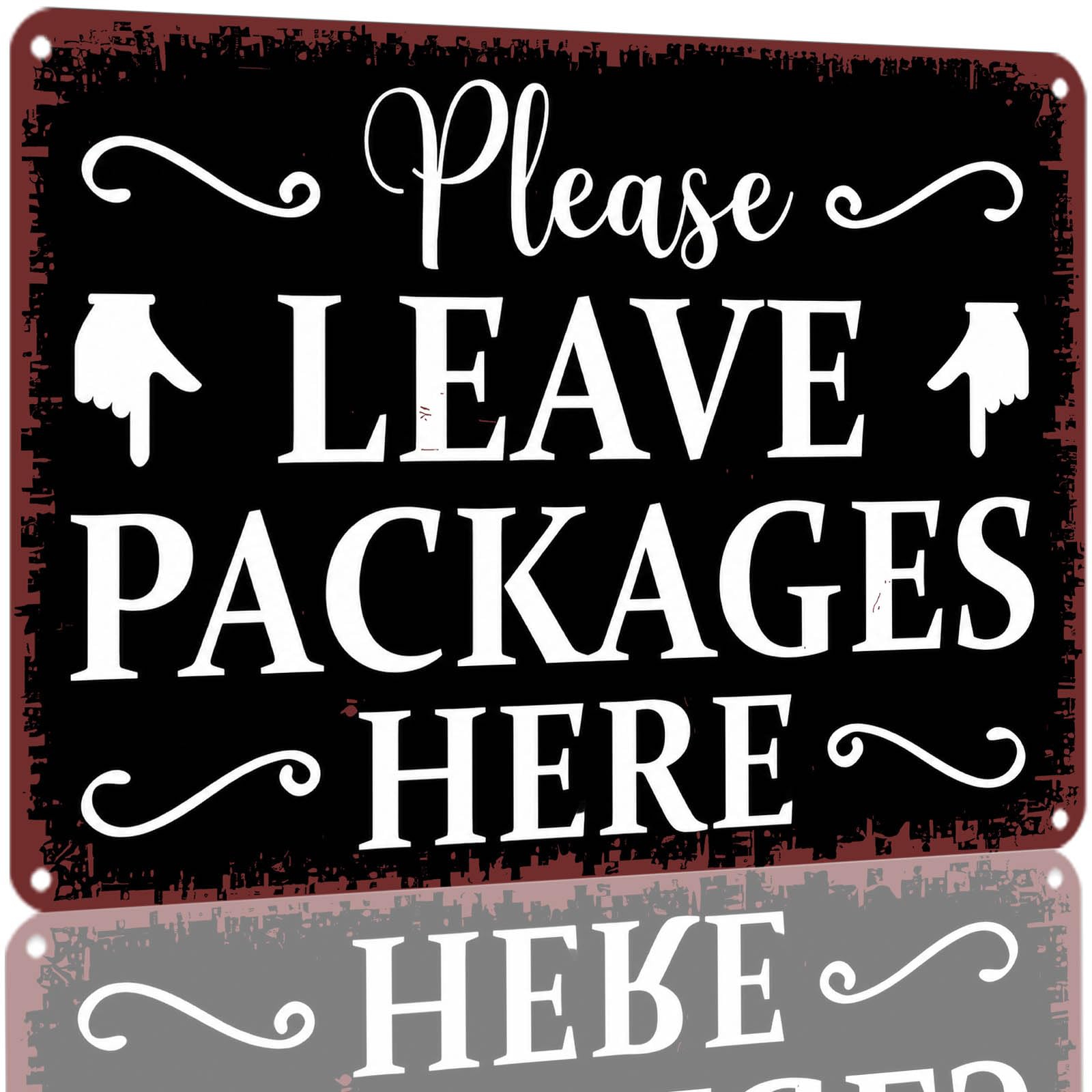 Please Leave Packages Here Metal Tin Sign 8x12 Inch Aluminum Waterproof Doo