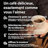 Philips Expresso broyeur Série 2200-2 Cafés, Écran tactile, Mousseur à lait classique, Broyeur céramique, Machine à café à grain Noir mat (EP2220/10) - 9