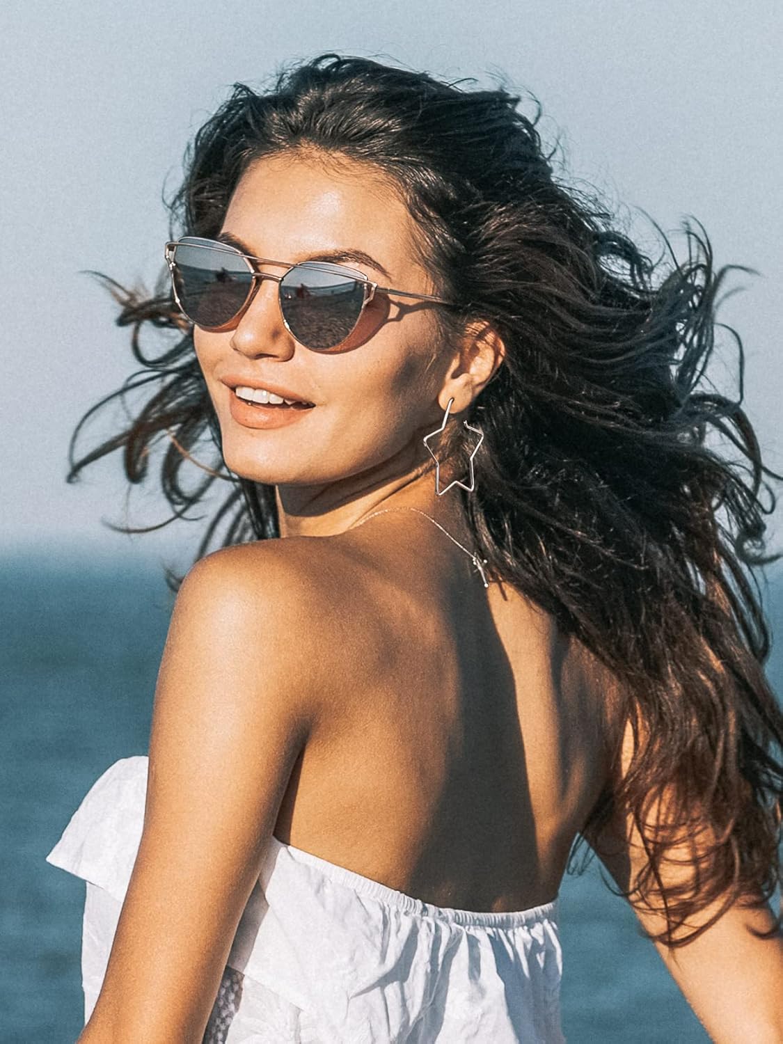 Richsteel Fashion Star Hoop Earrings for Women Stainless Steel Silver/Gold/Black Tone Star Earring Hoops Fit Sensitive Ears - Image 2