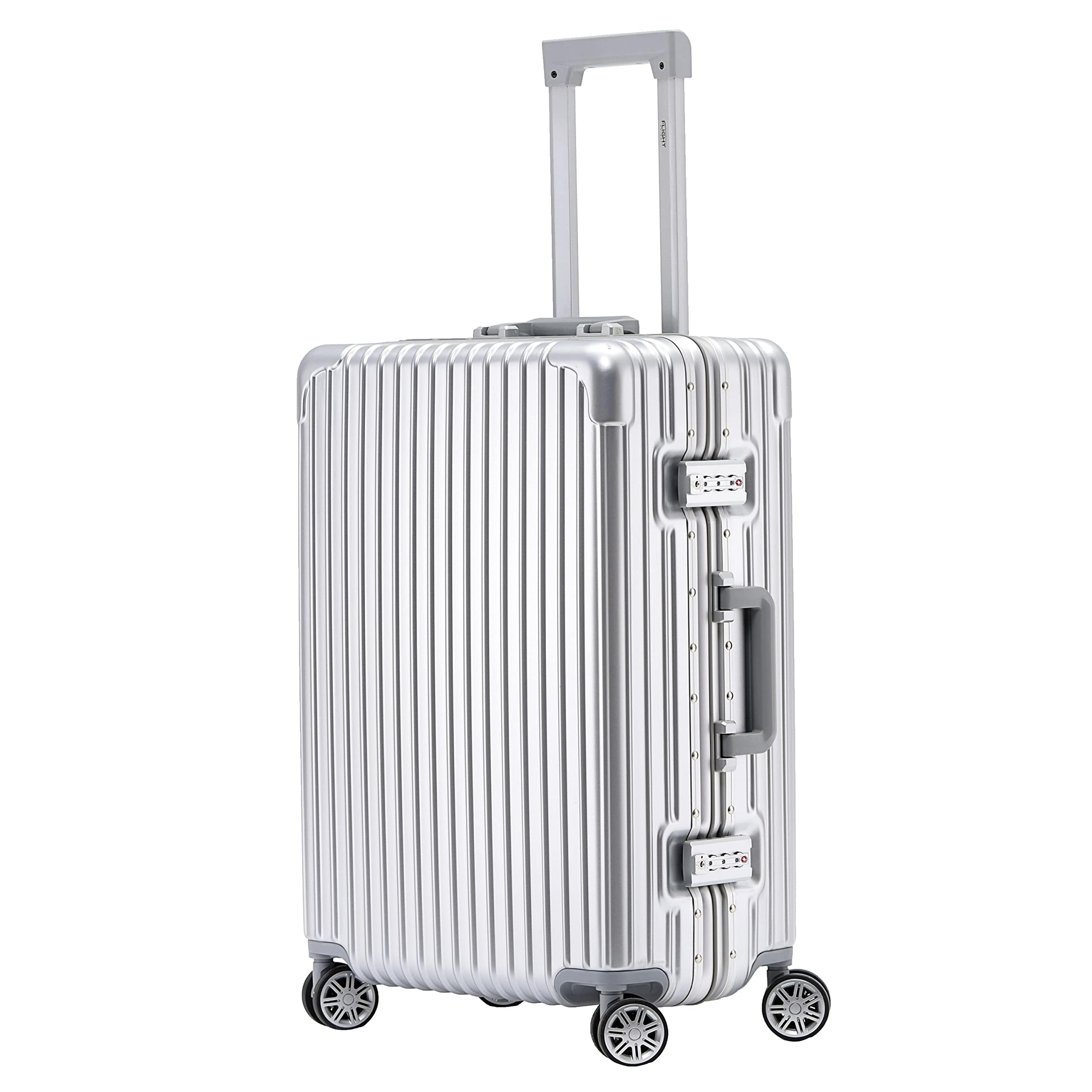 Premium Travel Suitcase - 8 Spinner Wheels - Built-in Side Lock Lightweight Aluminium Frame, ABS Hard Shell Carry on Check in Luggage Highly Durable - Approved for Over 100 Airlines