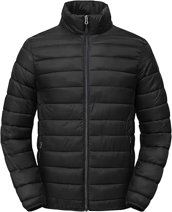 Zoofly Mens Winter Coats Thermal Lightweight Puffy Jackets Men Waterproof Warm Puffer Coat with Zip Pockets