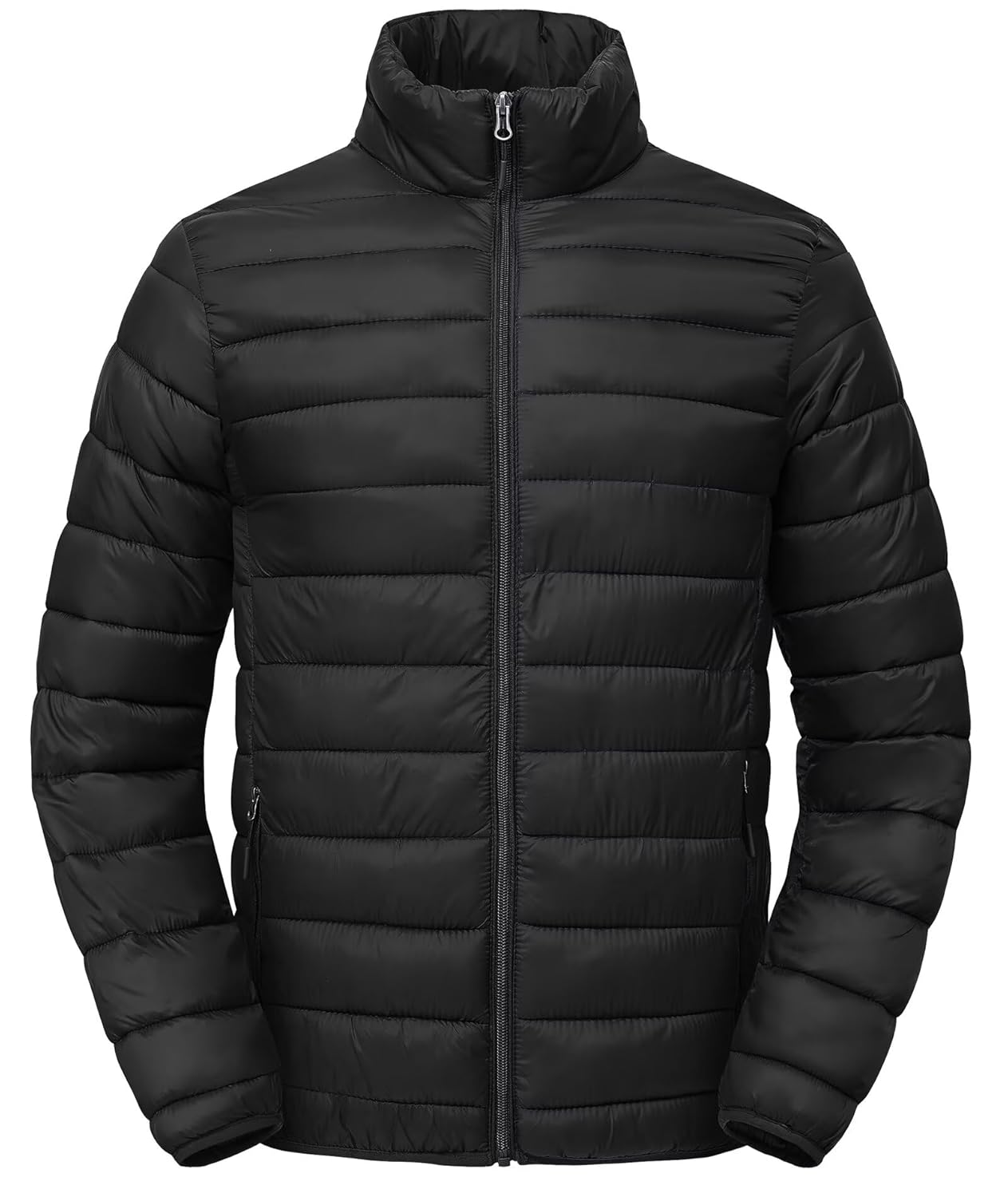 Mens Winter Coats Thermal Lightweight Puffy Jackets Men Waterproof Warm Puffer Coat with Zip Pockets