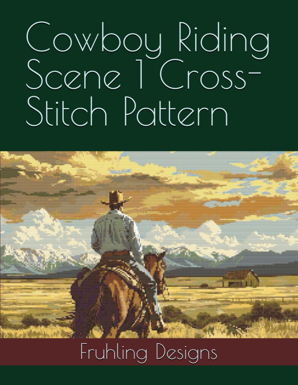 Cowboy Riding Scene 1 Cross-Stitch Pattern