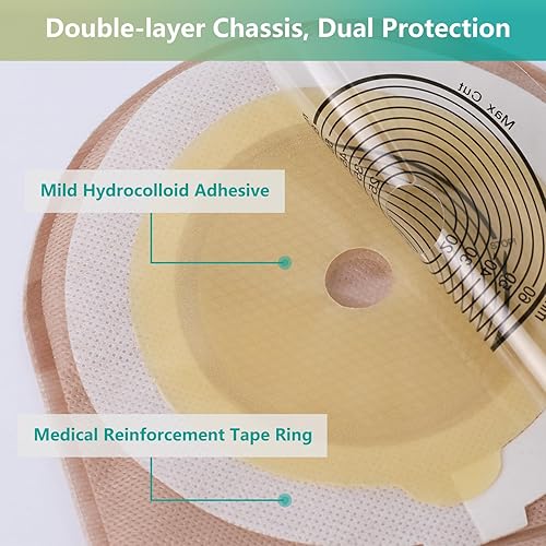 Miniatura 3 de 20 bolsas de urostomía drenables con tarjeta de medición, suministros de ostomía de una pieza para colostomía, ileostomía, cuidado del estoma,