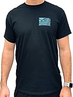 Vista 2 de Country Life Outfitters Camiseta de manga corta para hombre con bandera americana de camuflaje azul
