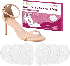 Bukihome Metatarsal Pads for Women, Ball of Feet Pads, Heel Inserts, Heel Pads for Foot Comfort, Clear, S
