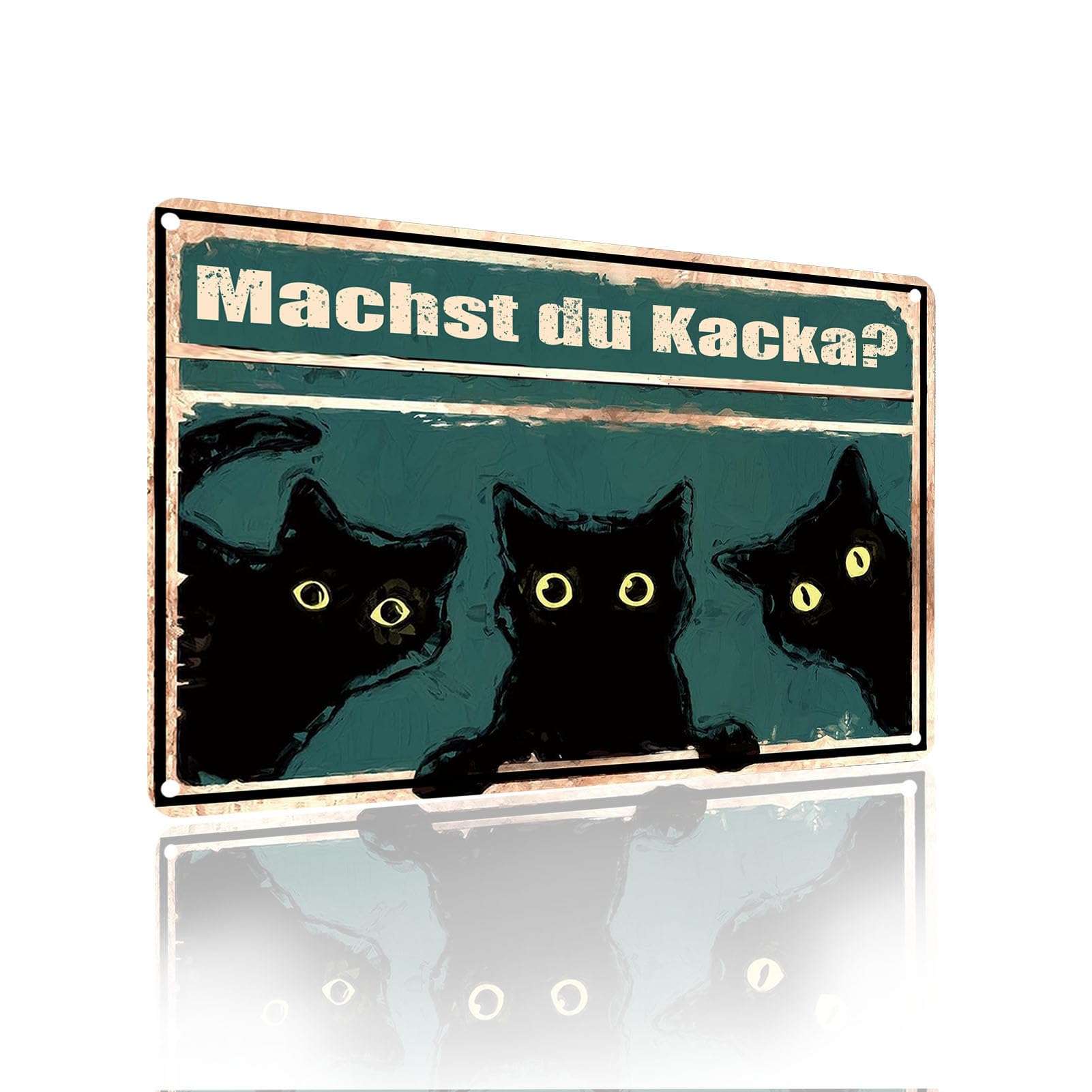 "Do You Do?" Black Cat Funny Vintage Metal Bathroom Toilet Wall Decor for Living Room, 20 x 30 cm (2352) โ image 1