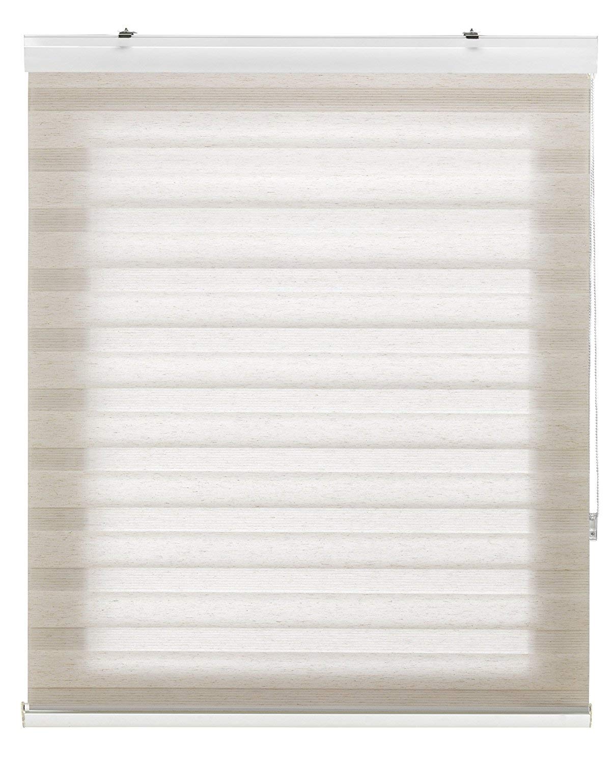 Estoralis Sansa | Estor Enrollable Noche y Día Diseño Moderno | Doble Tejido | Color Lino | 105 x 255 cm (Ancho/Alto) Tamaño Tela 102 x 250 cm | Estores para Ventanas y Puertas