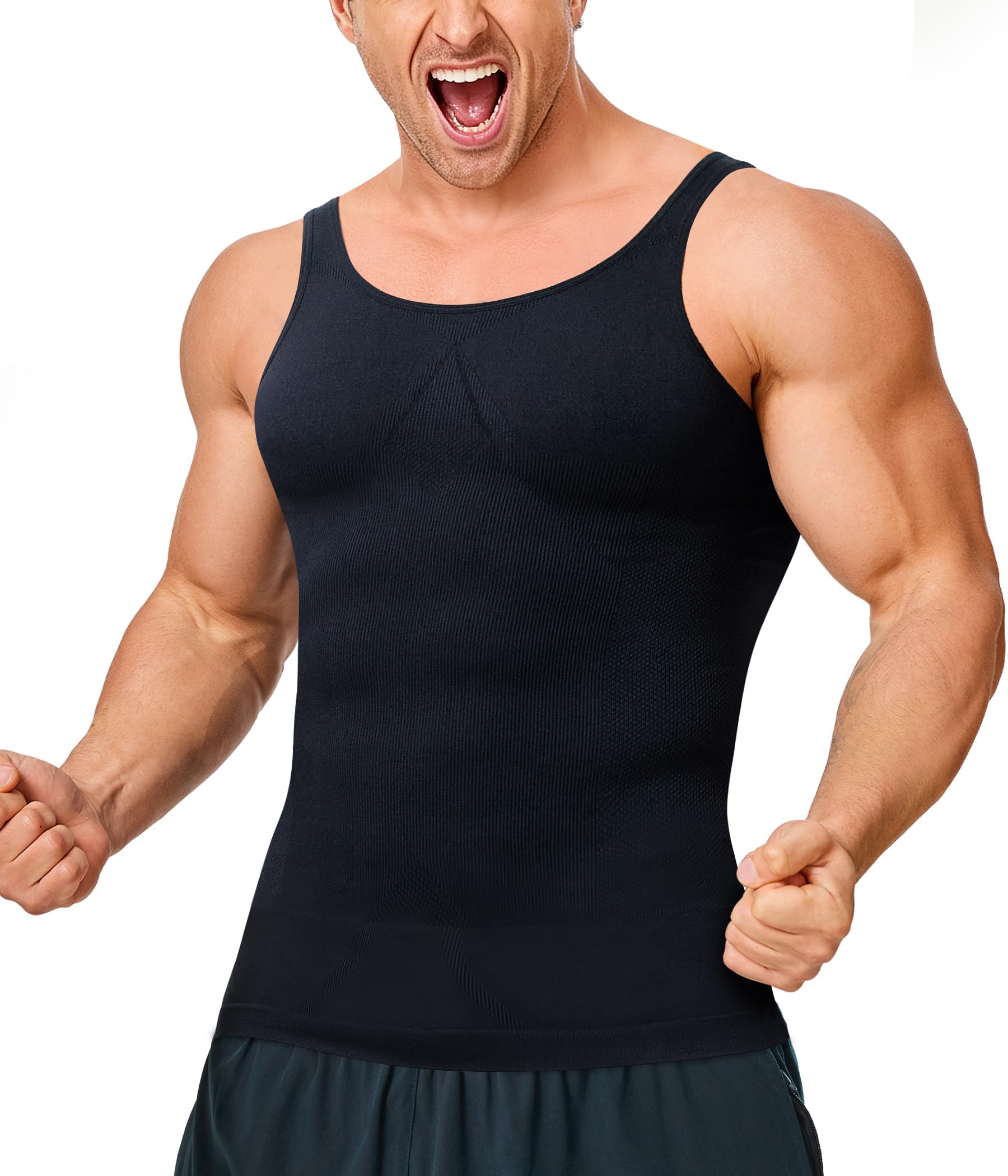 KUMAYES Kompressionsshirt Herren Unterhemden Shapewear Bauchweg Unterhemd Ärmellos Body Shaper Herren Männer Korsett Tank Top