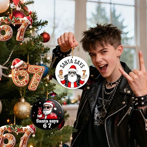 Miniatura 3 de 67 Adorno de Navidad, 67 Adornos para Árbol de Navidad, Divertidos Adornos de Navidad 2025, Adorno de Árbol Seis Siete 6 7 Decoración de Cosas,