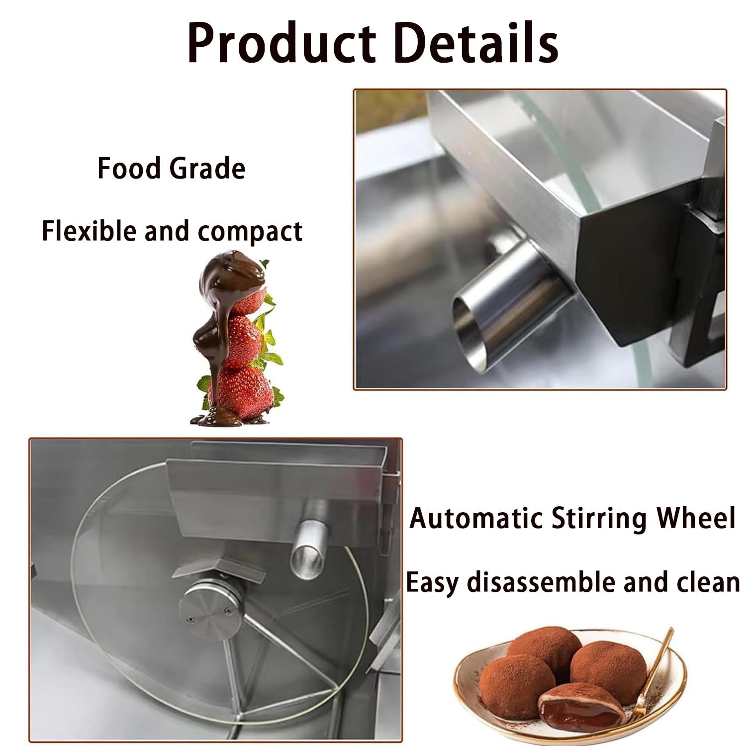 EléCtrica Templador De Chocolate con Temperatura, Estructura Robusta Y Multifuncional para Procesar, Recubrir Y Dar Forma Al Chocolate 8LMeltingMixer