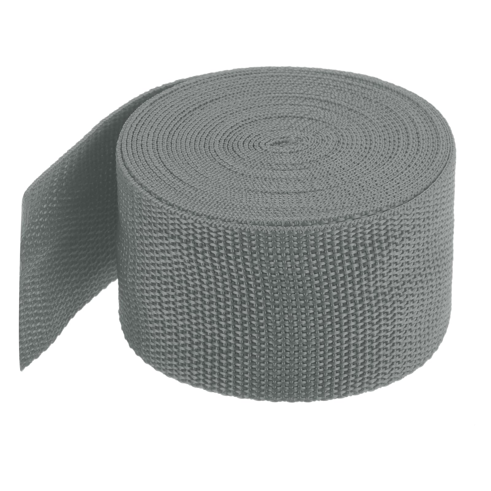 MECCANIXITY Lightweight Polypropylene Webbing Strap 2" 5 Yard Backpack Strapping Band Grey for Outdoor Luggage Cargo Straps