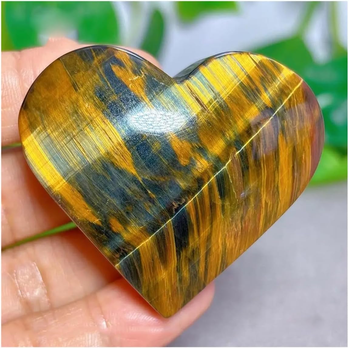 Crystal Stone Home Decor Blue Yellow Heart Crystal Natural Stone Quartz Minerals Home Decoration