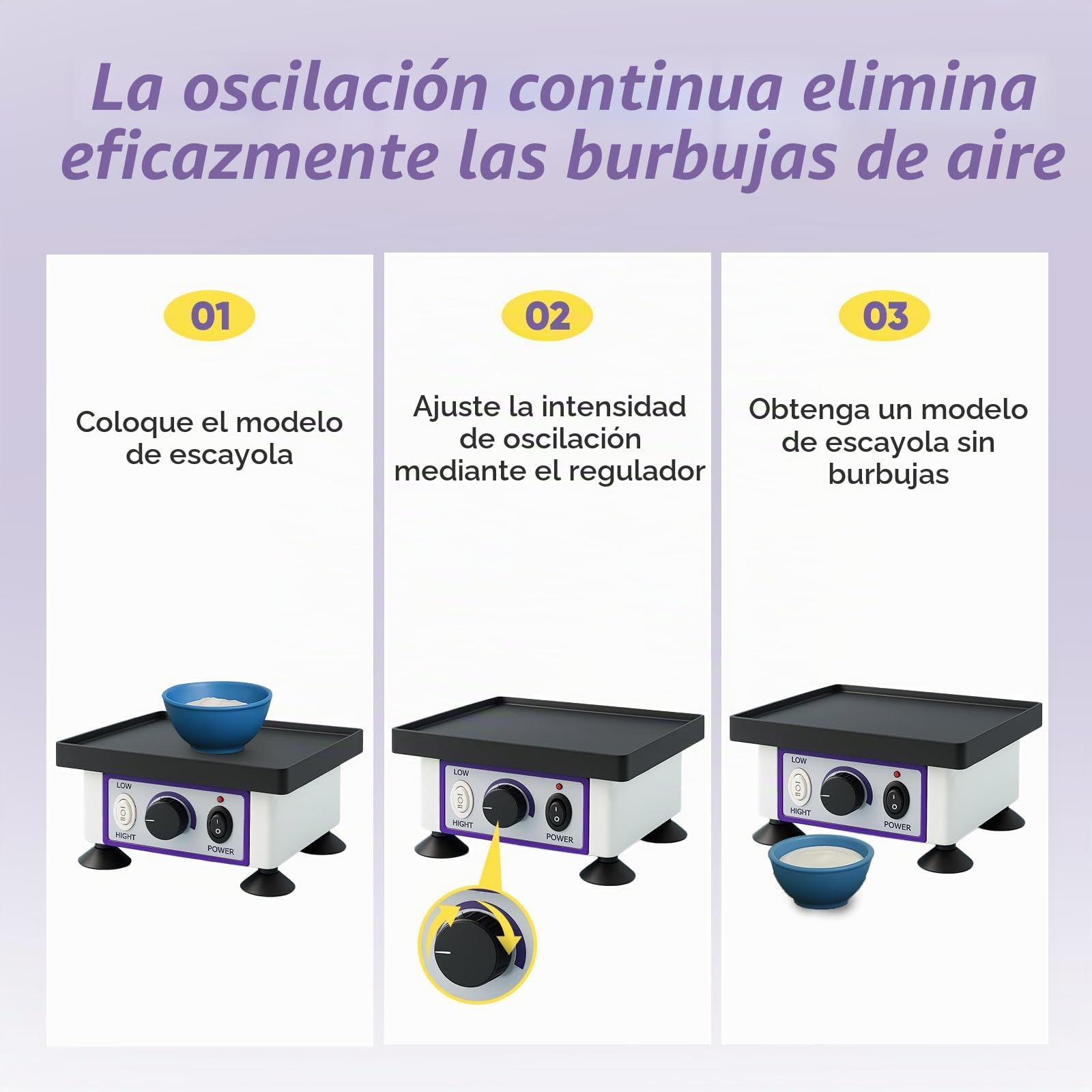 Placa vibratoria para Yeso, 8" x 6" Mezclador Oscilador Dental,120W Velocidad Ajustable Placa Vibratoria Eléctrica,Vibrador Dental para Laboratorio Dental,para Mezclar Yeso y modelar