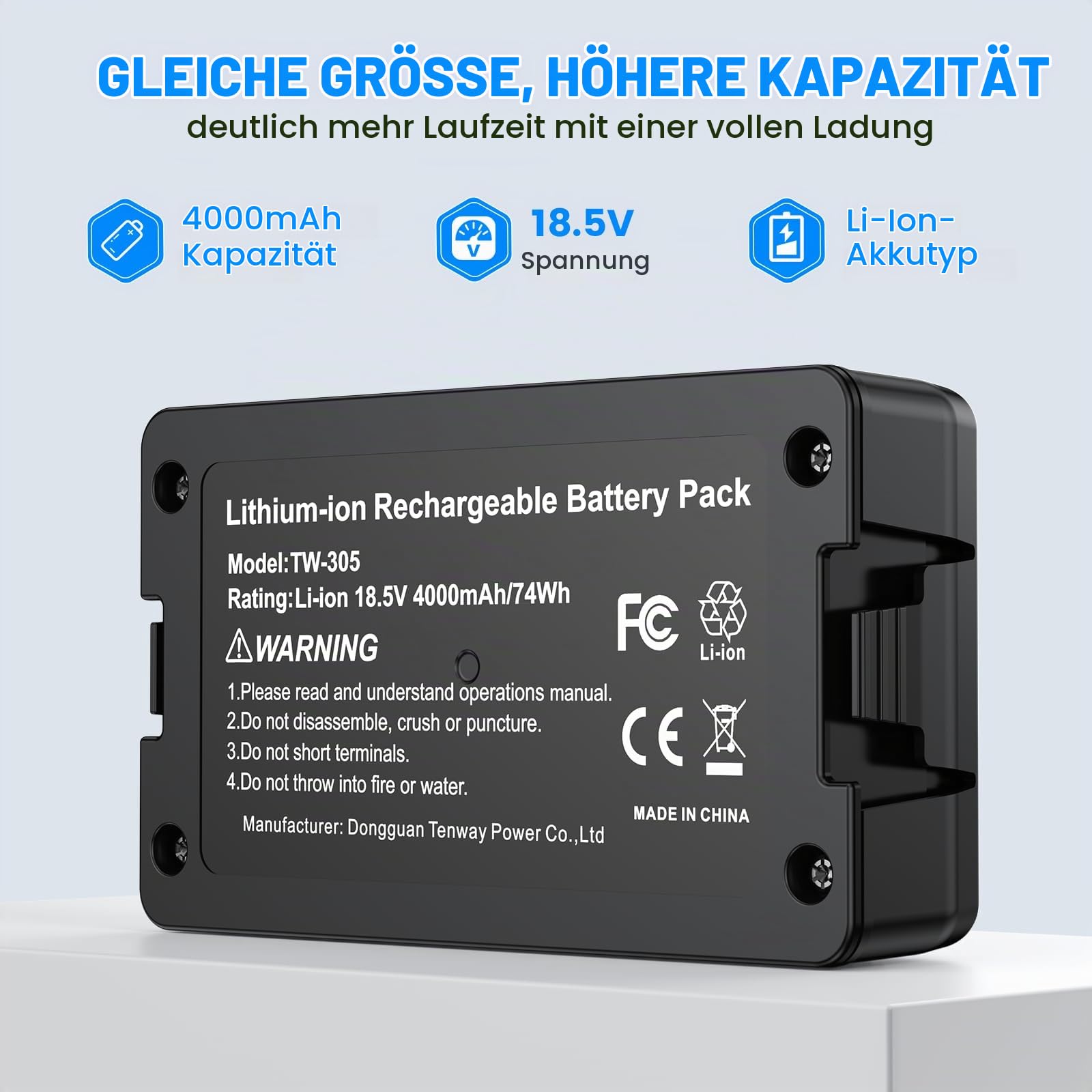 4000mAh Li-ion Akku für Husqvarna Automower 520 | Kompatibel mit Automower 115H/305/310/315/315X (2020), für Gardena sileno minimo 250, für Gardena Sileno City/Life, Garden Rasenroboter-Akku